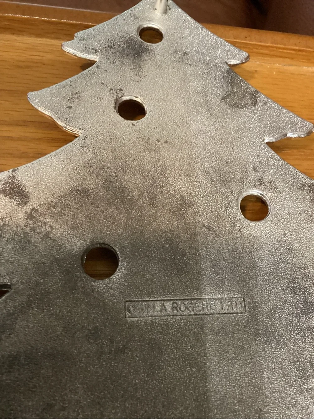 Vtg WM Rogers Silver Holiday Tree Trivet made in Japan